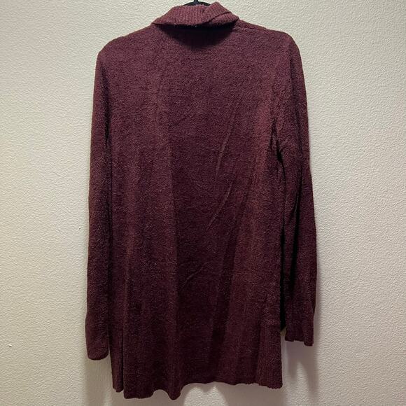 Max & Mia Maroon Red Fleece Cozy Knit Long Open Front Cardigan Swater Size Large - Picture 6 of 6